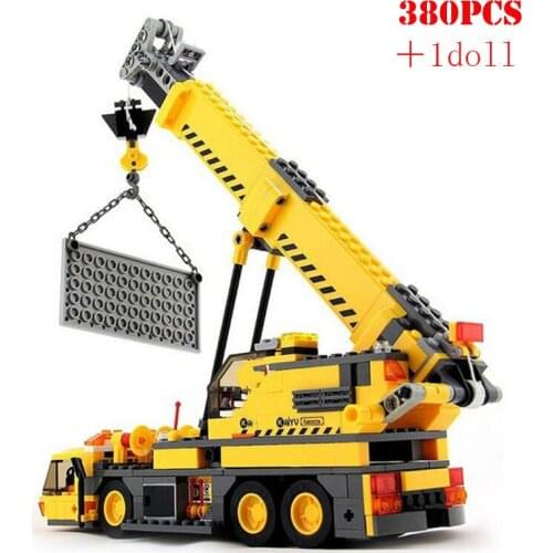 City Engineering Car Bulldozer Crane Technical Truck Excavator Roller Building Blocks Construction Bricks Toys for Children Gift