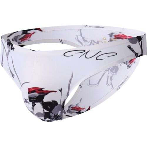 Men Underwear Seamless Mens Sexy Flowers Print Briefs Bulge Pouch Men Bikini Jockstrap Low Waist Breathable Gay Briefs