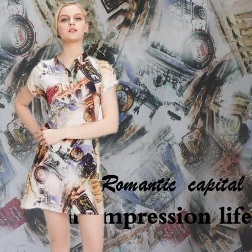 Heavy 100% Mulberry Pure Silk skirt Digital inkjet Dress Pure color Summer B67