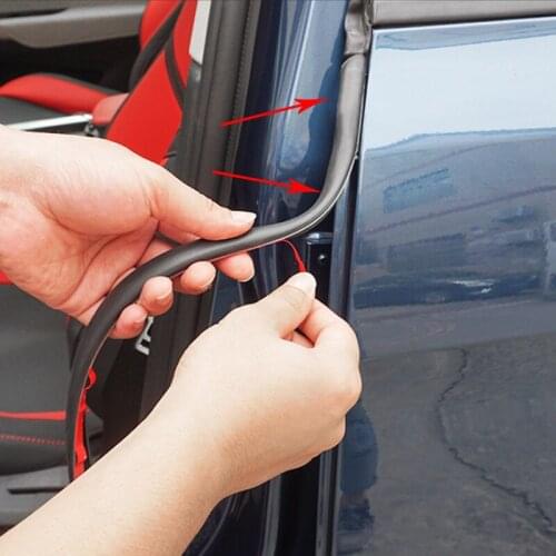 2pcs Car Styling Moulding Soundproof Door Edge Sealing Strip For B Pillar Rubber Waterproof Sealing Exterior Accessories