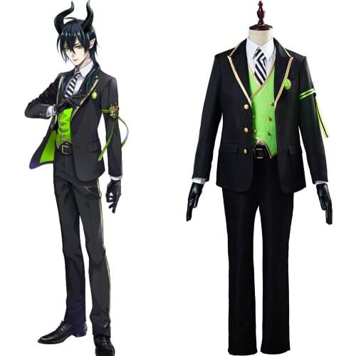 Twisted Wonderland Vil Lilia Malleus Cosplay Costume Adult Men Coat Jacket Pants Uniform Suit Halloween Carnival Costume