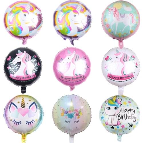 10pcs 18inch Rainbow Unicorn Birthday Foil Balloons Little Pony Balloon Birthday Party Decorations Kids Girl Baby Shower Globos