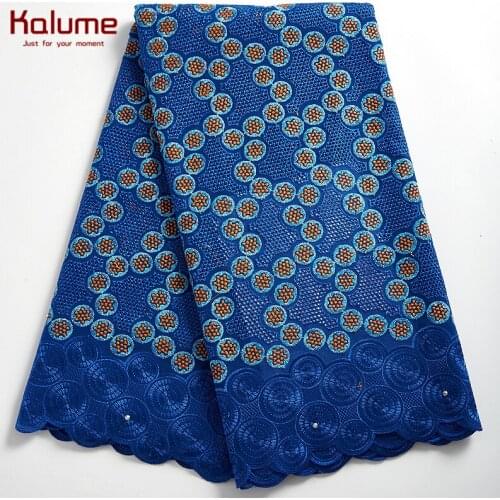 Kalume 2021 High Quality African Swiss Cotton Lace Fabric Hole Design Nigerian Swiss Voile Lace In Switzerland For Dress F2301