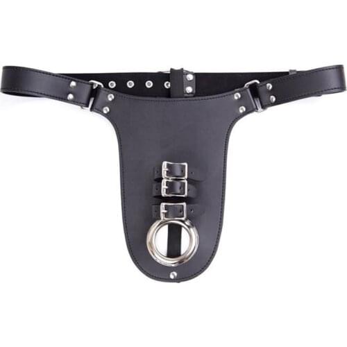 Adult Male Faux Leather Erection Restriction Brief Cock Bondage Panties Erotic Underpants Kinky Harness Fetish Sex Game Products