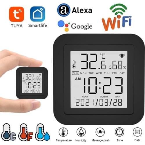 Tuya Smart Life WiFi IR Remote Control+tuya Wifi Temperature Humidity Sensor 2 In 1 Smart Home For AC TV DVD, Alexa Google Home