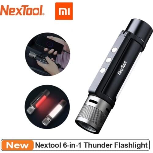 Xiaomi NEXTOOL 6-in-1 1000lm Dual-light Zoomable Alarm Flashlight USB-C Rechargeable Mobile Power Bank Magnetic Camping Work