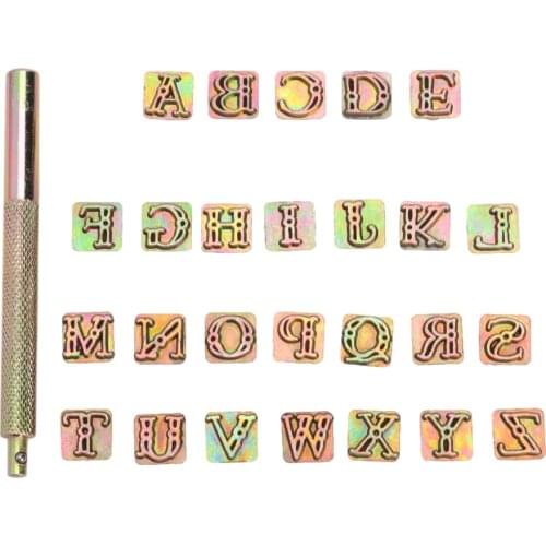 10mm 26 Letters Zinc Alloy English Stamping Symbol Set Leather Decoration Marking Punching Tools for Stamping Ornaments Craft