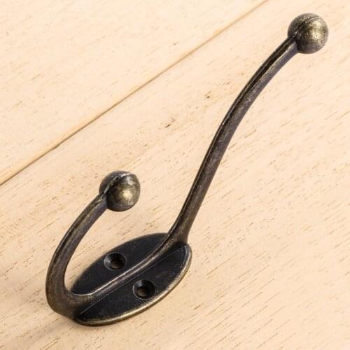5PCS Cloth Hook Hangers Vintage Bronze Wall Hook Rustic Key Coat Bag Hat Hanger Rustic Robe Hooks For Bathroom Kitchen Bedroom