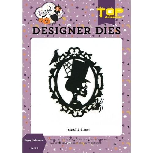 7.3*9.3cm Skeleton Profile Dies Happy Halloween Metal Cutting Dies New Scrapbooking craft Die Cut for DIY Paper Cards making