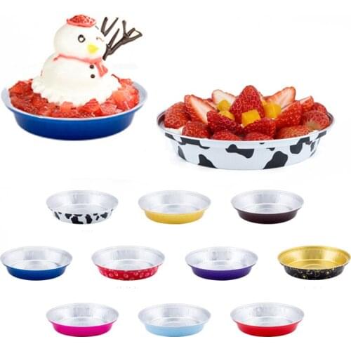 Aluminous Round Box Heat Resisting Container One-Time Thing Baking Mould Silver Fruit Plastic Keep Food Fruit Fresh Tub Packing