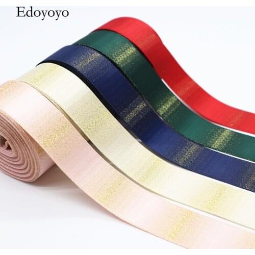 10 Yards 25MM Gold Gradient Satin Ribbon For Hair Bows/Gift Packaging/Wedding DIY Crafts Handmade Accessories M19071903