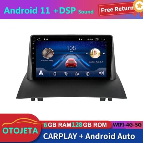 For Renault Megane 2 2010 Car Radio Stereo GPS Navigator 6GB Ram 128GB Rom Autoradio 2Din Android 10 Bluetooth Multimedia Player