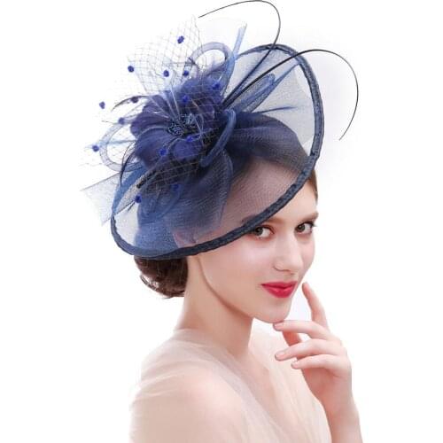 Beauty-Emily Feather Wedding Headwear Evening Hair Accessories Wreath 2019 Many colors Aveliable Wedding hats and fascinators