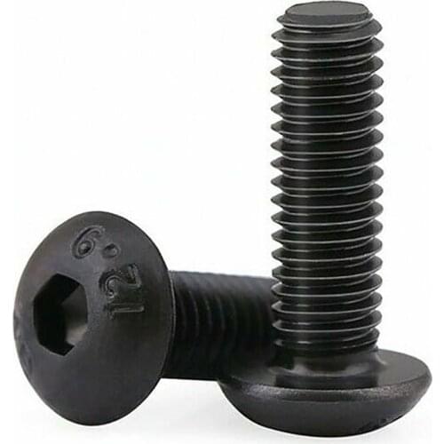 Grade 12.9 Black Round Button Head Hex Socket Cap Screws DIN7380 Allen Bolts For Industrial Machinery M3M4M5M6M8
