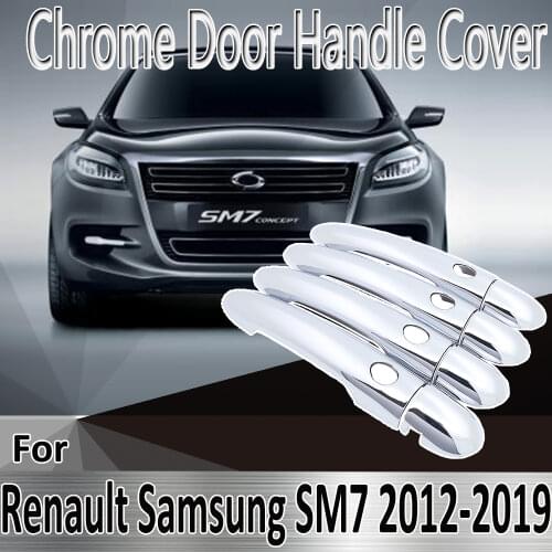 For Renault Samsung SM7 L47 MK2 2012~2019 Styling Stickers Decoration ABS Chrome Door Handle Cover paint Refit Car Accessories