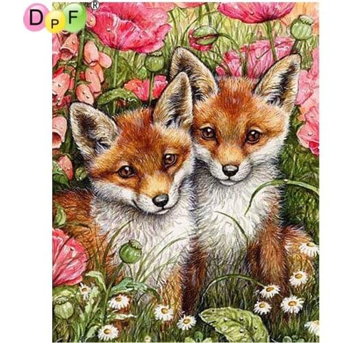 DPF Full Square 5DDIY Diamond Painting Cross Stitch Flowers Civet cat diamond Embroidery Rhinestone diamond Mosaic Painting Gift