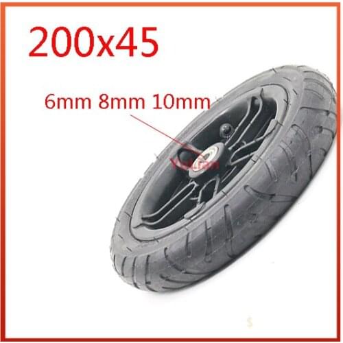 6mm 8mm 10mm inner hole Good quality wheel 200x45 wheel 8 inch Castor Wheel with Tyre & Tube motorcycle parts electric scooter