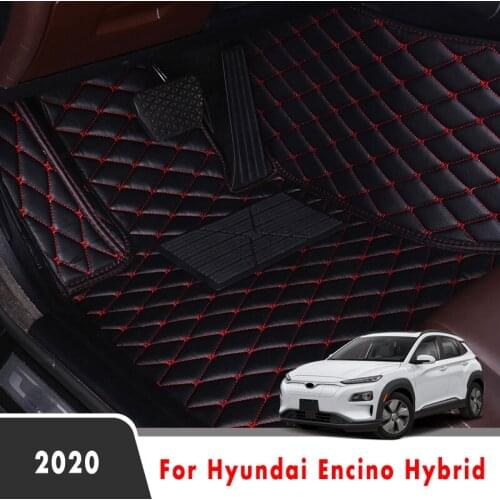 For Hyundai Encino Hybrid 2020 Car Floor Mats Interior Accessories Auto Custom Leather Carpets Styling Waterproof Decoration