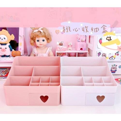 Creative Multifunctional With drawer Desktop Organizer Pen Holder Makeup Storage Box School Office Accessories Stationery