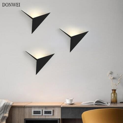 Creative Triangle led Wall lamp AC85-265V 3W Indoor Wall light Bedroom Hotel Restaurant Porch Aisle background lighting sconce