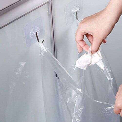 4pcs Transparent Non-marking Hook Kitchen And Bathroom Free Punching Hook Dormitory Door Debris Storage Sticky Hook