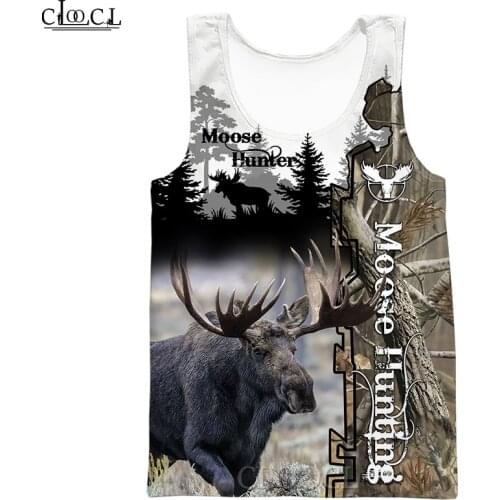 CLOOCL Summer Fashion Gym Tank Tops Newest Animal Elk Hunting 3D Print Tanktop Men Women Streetwear Vest Fitness Clothing Top