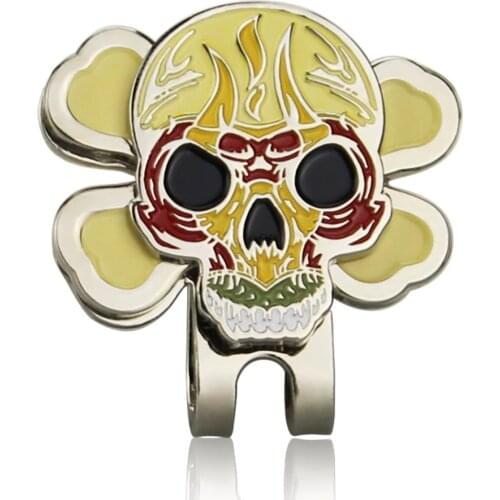 Halloween Skull Golf Ball Mark w Magnetic Golf Hat Clip Cool Design Golf Marker Training Aids Drop Ship