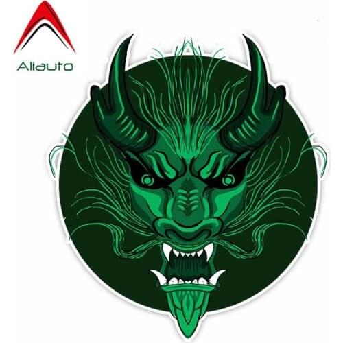 Aliauto Fashion Reflective Green Dragon Car Sticker Animal Decal Waterproof for Window Laptop Wall Refrigerator PVC,14cm*13cm