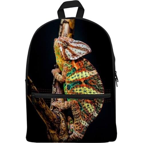 Backpack For Teens Fashion Lizard Backpack 3D Custom Print School Backpacks Fluffy School Bags For Boys Girls