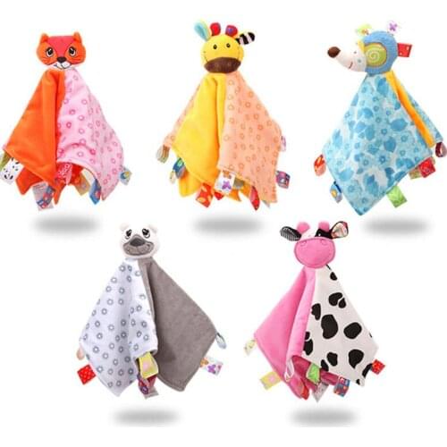 Baby Soft Comfort Towel Newborn Animal Puppet Toy Gift Baby Blanket Plush Comfort Toy Accessible Bite Towel Childrens Toy