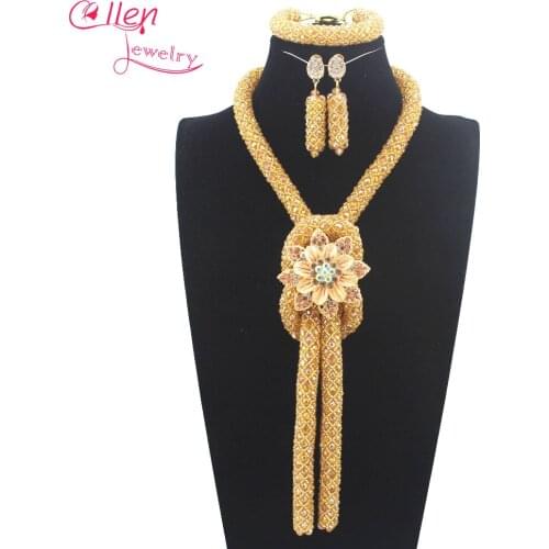 2019 Baby Pink Purple African Beads nigerian Wedding bridal Jewelry Sets African Jewelry Set African Beaded Necklace Sets W13156