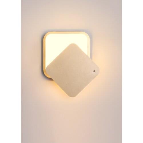 Nordic Modern Minimalist Iron Art Rotatable Geometric Wall Lamp Bedroom Living Room Study Bedside Lamp Led Acrylic Lighting