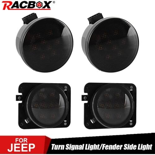 A set New Led Front Turn Signal Light for Jeep Wrangler JK 2007-2015 White DRL Amber Light Fender Side Light Combo kit for Jeep
