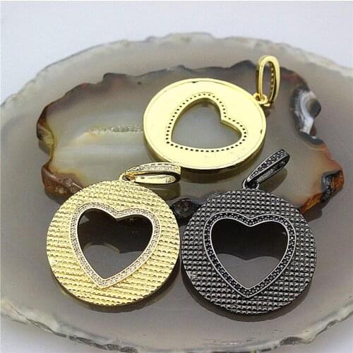 28mm 5pcs/lot Fashion cz pendant, heart-shaped zircon charm jewelry, exquisite cz charm bracelet/necklace component