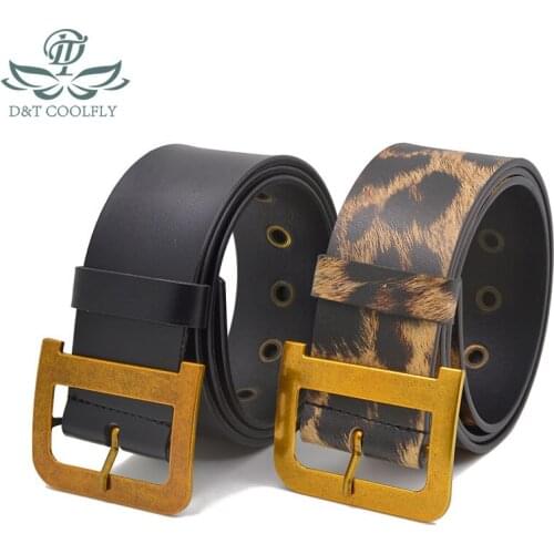 D&T New Genuine Leather Men Women High Quality Buckle Jeans Cowskin Casual Belts Trend Cowboy Waistband Male Fashion Designer