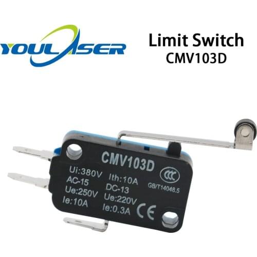 YOULASER High Quality Small Limit Switch CMV103D Momentary Micro Switch Long Handle for CO2 Laser Cutting machine