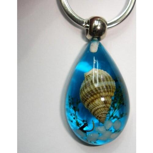 Pure Conch Keychains 14 Colors Resin Transparent Water Drop Shaped Women Bag Key Rings New Arrival Fashion Jewelry