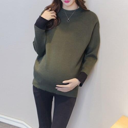Maternity Winter Clothes Korean Plus Size Sweaters Pregnant In Winter Warm Leisure Knitting Christmas Sweater Long Sleeve