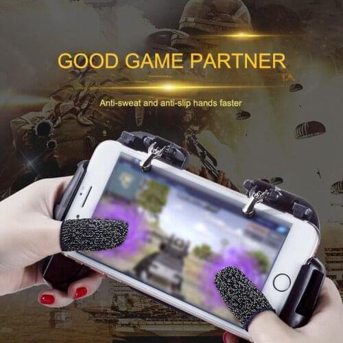 1 Pair Breathable Mobile Game Controller Finger Sleeve Touchs Trigger For PUBG game Accessories Finger Sleeve Gloves QJY99
