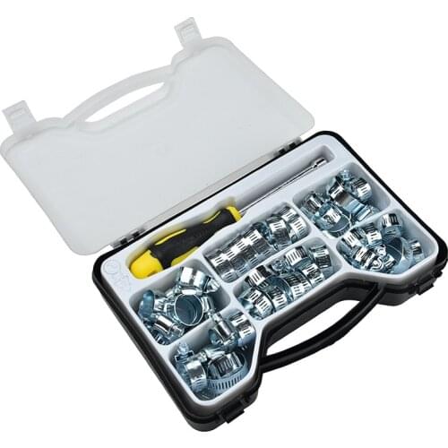 51 Pcs Hot Sale Clip Hose Clamp Assorted Carbon Steel Set Tool Box Kit Pipe Clamp