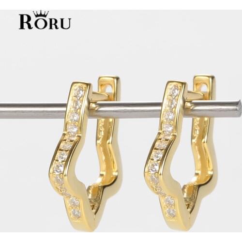 925 Sterling Silver Small Flower Hoop Earrings Hug Ear with Zircon Vintage Earrings for Women Earrings Party Gift 2021 Trendy