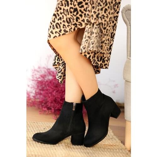 A560-20Siyah Nubuck Pink Potin Black Nubuck Women 'S Boots A560-20