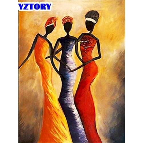 GATYZTORY Diamond Painting Full Drill Square African Woman DIY Diamond Embroidery Cross Stitch Portrait Pictures Of Rhinestones