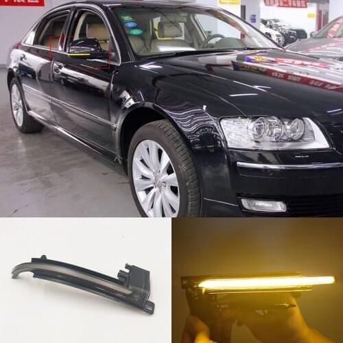 Car Flashing 2Pcs for Audi A3 8P A4 A5 B8 Q3 A6 S6 SQ3 A8 D3 8K LED Dynamic Turn Signal Light Side Mirror Light Repeater Blinker