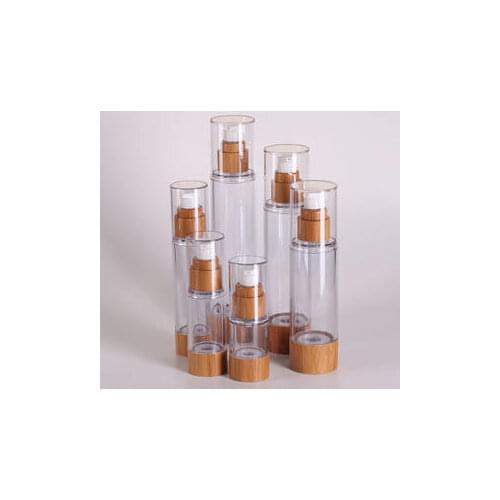 Bamboo 20ml 30ml 50ml 80ml 100ml 4 oz Airless Vacuum Pump Bottles for Makeup Cream Serum Lotion Skin Care Face Cream Eye Essence
