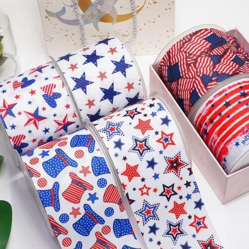 Free shipping 3 Inch 75 mm Cartoon Printed Grosgrain Ribbons for Bows Craft Suppliers 52207