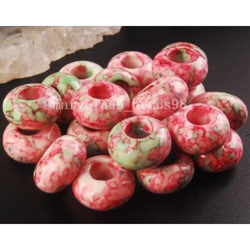 Free shipping Fashion 8x15mm Multicolor Jaspe charm Beads fit European Bracelet Chain 10pcs MC3805