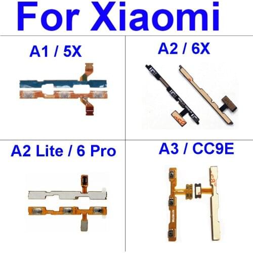 Volume & Power Flex Cable For Xiaomi A1 A2 A3 5X 6 6X Lite Pro Switch Button Key Side Flex Ribbon Replacement Repair Parts