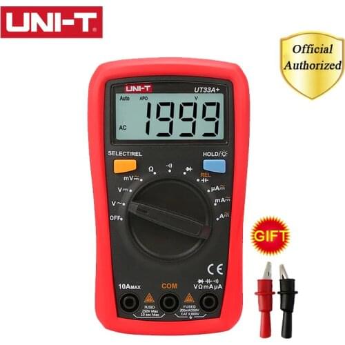UNI-T UT33A+ UT33B+ UT33C+ UT33D+ Digital Multimeter AC DC Current Resistance +2mF Capacitance NCV Tester With LCD Backlight
