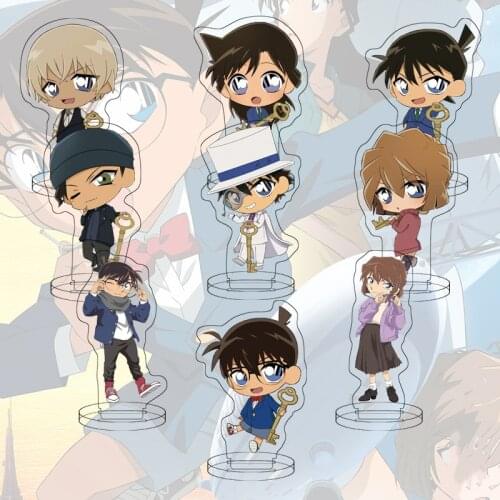 9Pcs/Set 6cm Detective Conan Anime Figure Cute Mini Acrylic Stand Model Toys Kawaii Action Figures Decoration Cosplay Anime Gift